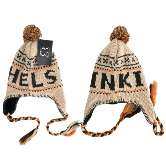 NEW Robin Ruth Helsinki Knit Earflap Pompom Hat - Picture 1 of 10